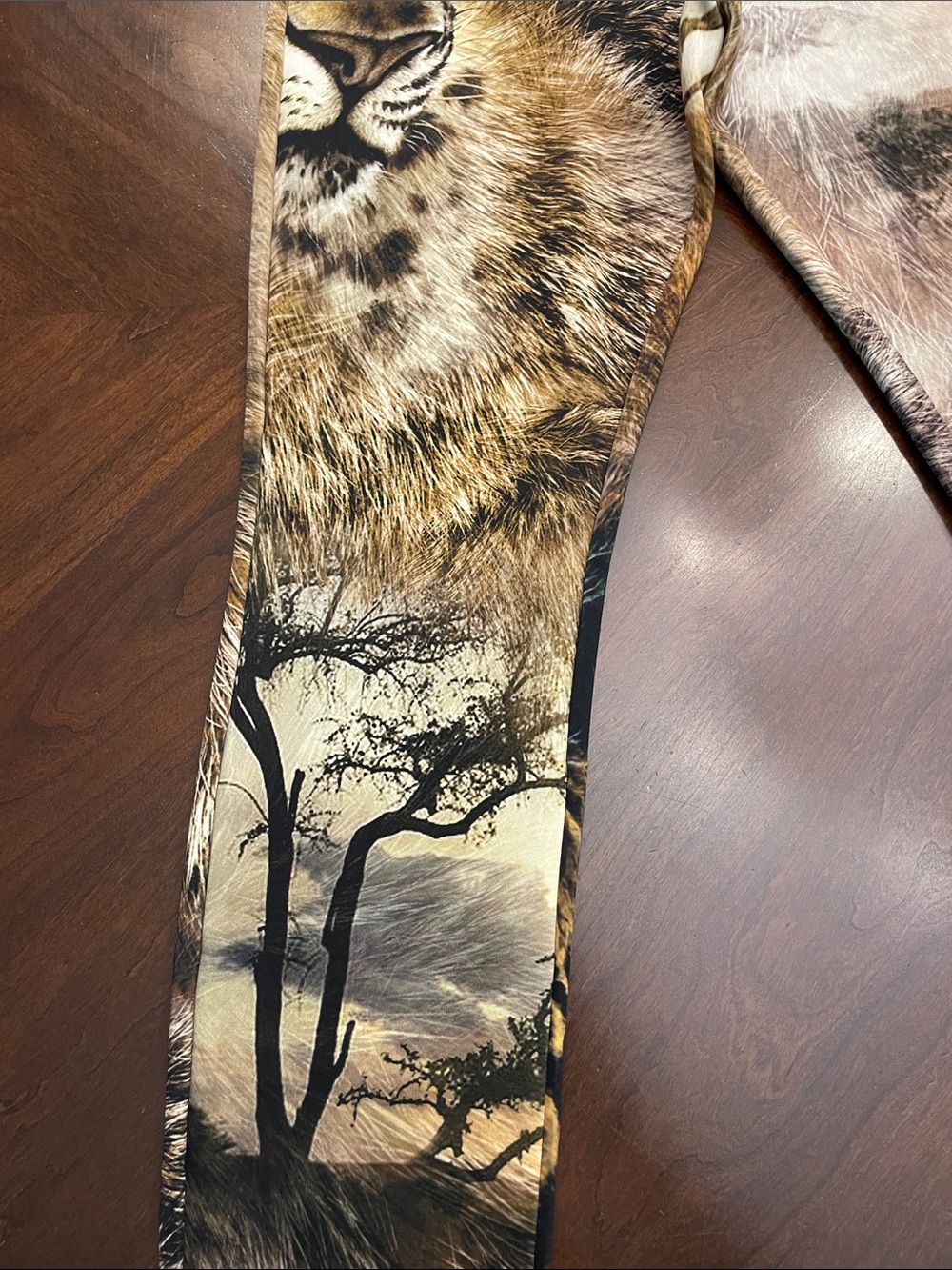 Express Leopard Face Print Leggings in Yellow, Brown, Black - Picture 6 of 16